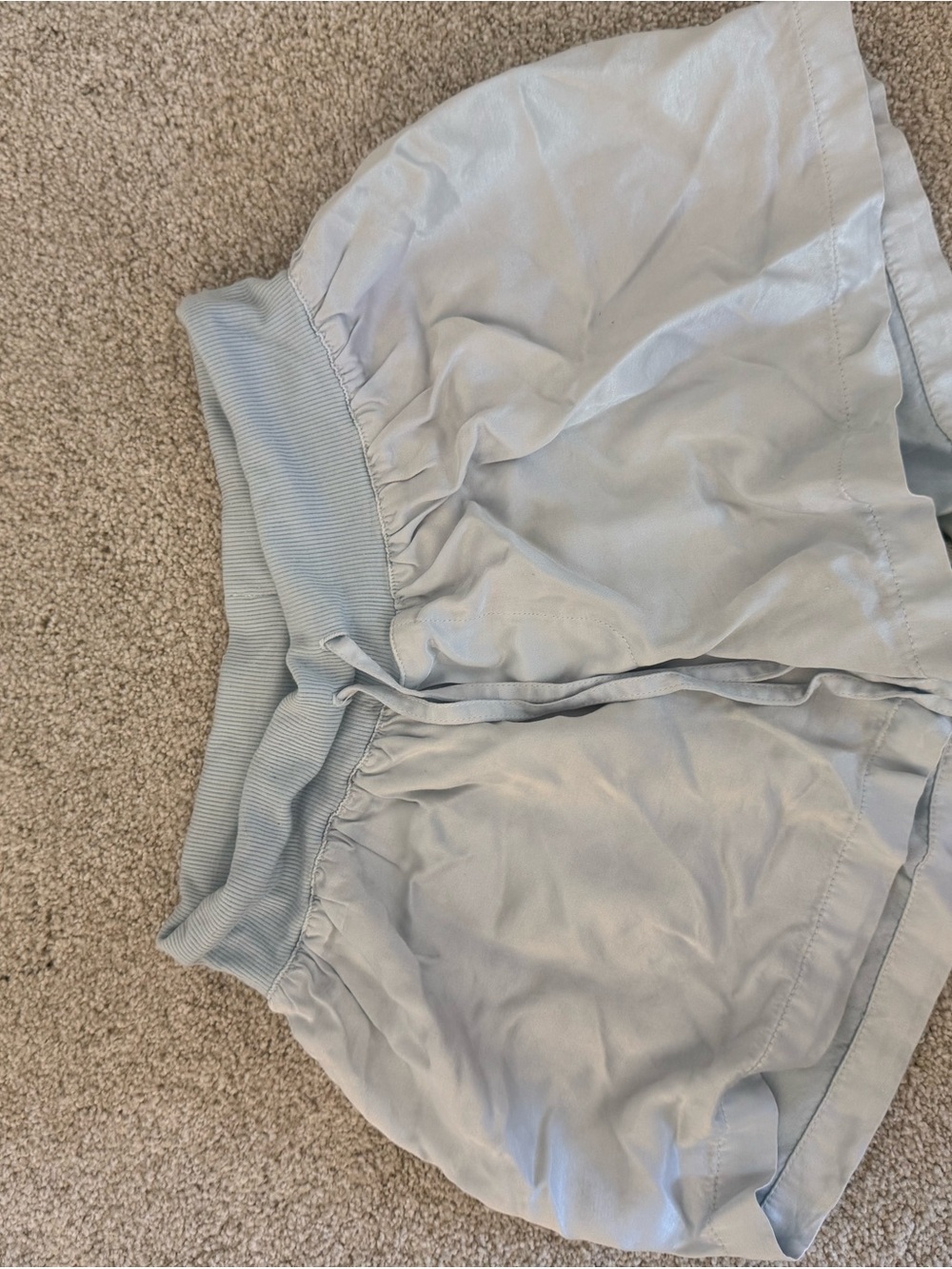 PJ HARLOW Pale Blue Satin Lounge Shorts with Drawstring Waist never worn